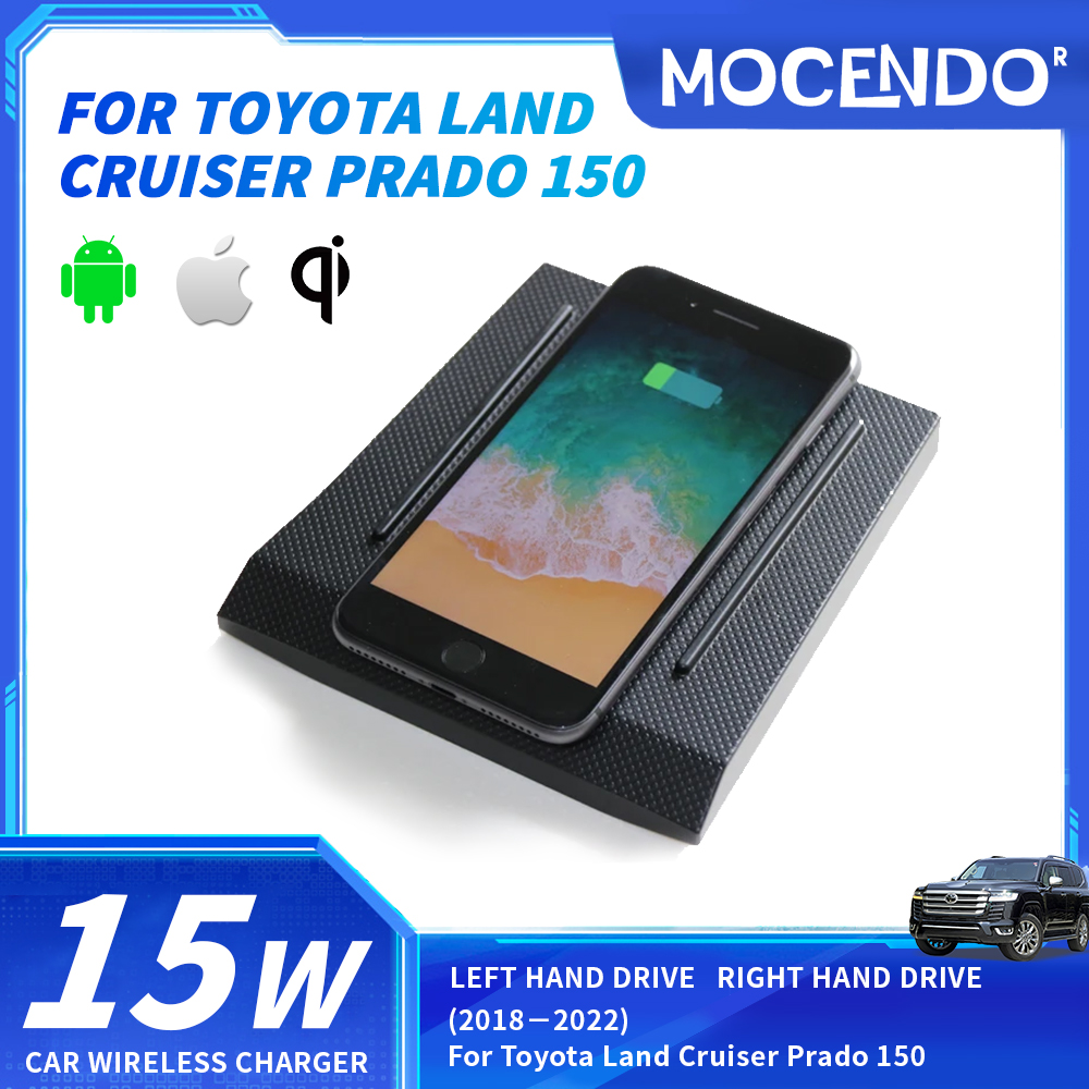 Car Wireless Charger Phone Fast Charging Pad For Toyota Prado 2018 2019 Phone Fast Charger Tray Panel Accessories