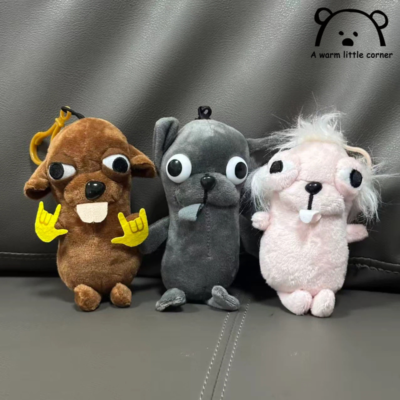 Cute And Adorable Chihuahua Puppy Plush Pendant Ugly And Cute Creative Dog Plush Toy Backpack Abstract Plush Keychain Gift
