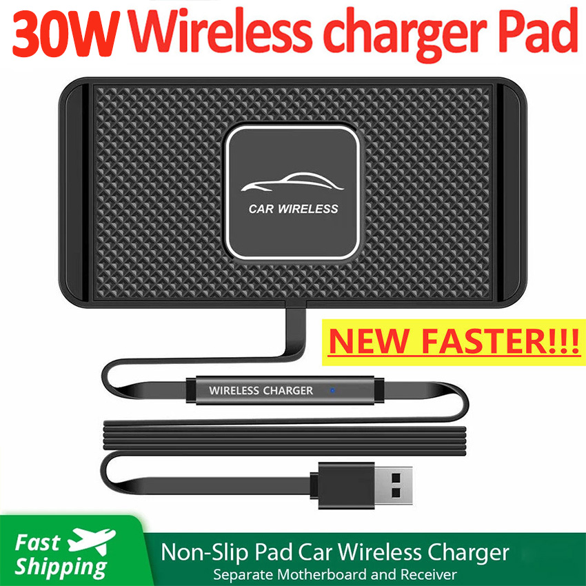 Wireless Car Charger Silicone Anti-skid Pad Cradle Dock for iPhone 16 14 13 X Fast Car Wireless Charging Stand Car Modification
