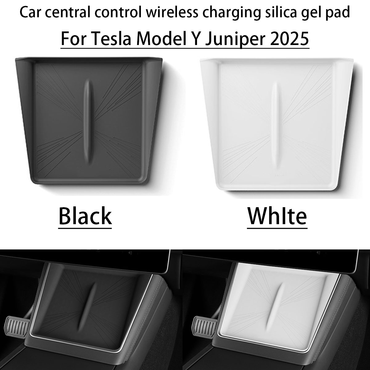 Car central control wireless charging silica gel pad anti-skid pad For Tesla Model Y Juniper 2025 2026 Car Interior Accessories