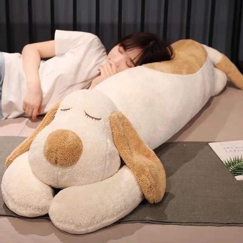 Giant Dog Plush Toy Big Sleeping Dog Stuffed Puppy Doll Soft Animal Toy Cartoon Pillow Baby Back Cushion Girls Birthday Gift