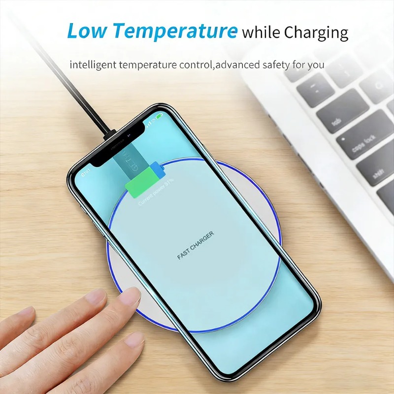 Fast Wireless Charging Pad Low Temperature Intelligent Control Charger For iPhone 17 16 Samsung S26 S25 S24 All Phones Accessory