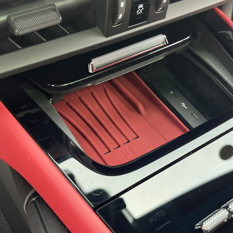 For Porsche Cayenne 2024 2025 2026 Silicone Car Wireless Charging Pads Center Console Organizer Cup Holder Insert Accessories