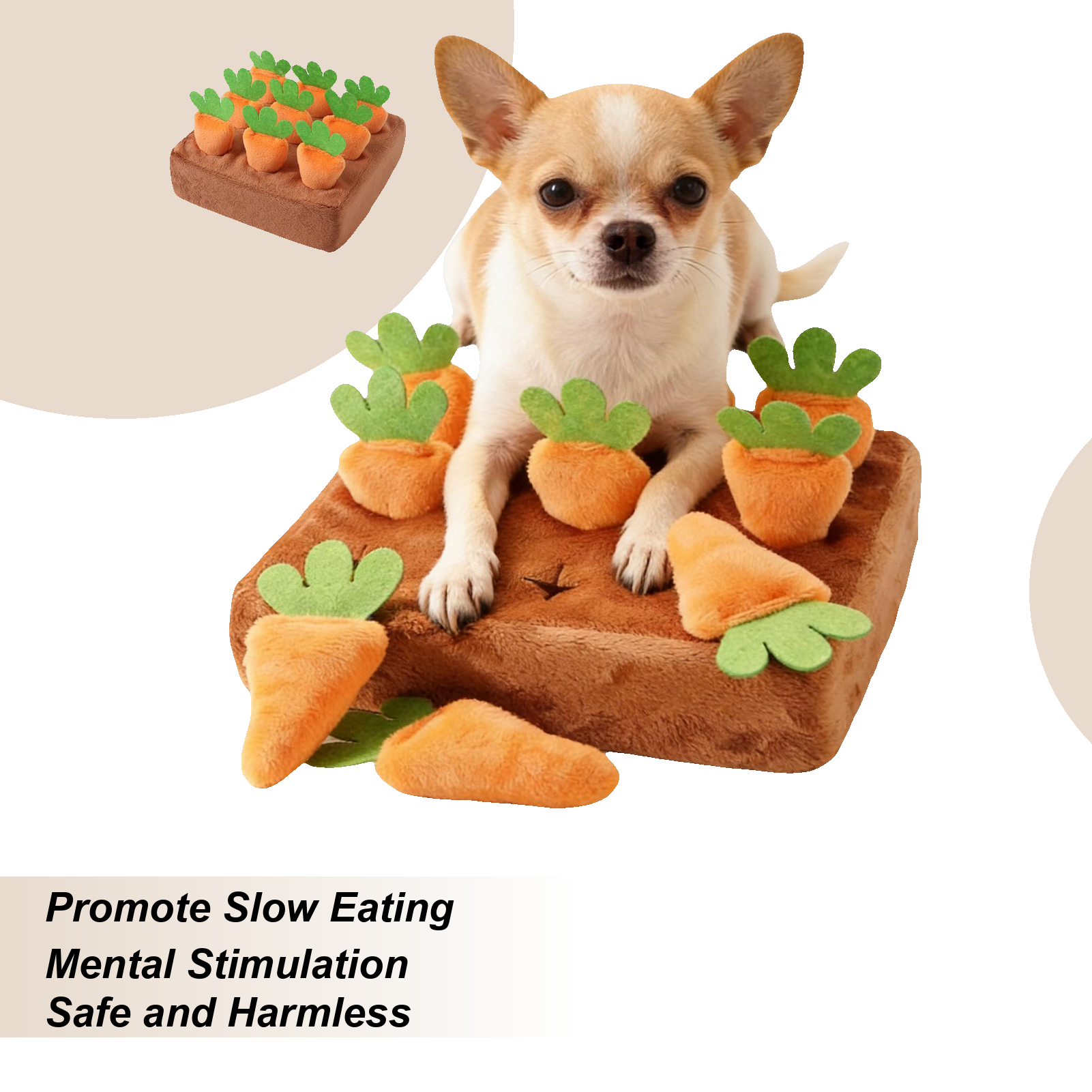 Sniff Mat For Dogs Interactive Feeding Games With Carrots Puppy Snuffle Mat For Mental Exercise Boredom Reduction Crate Training