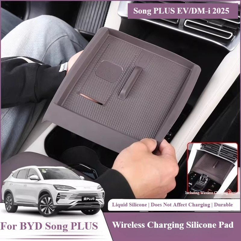 For BYD Song Plus Seal U DMI EV Sealion 6 2025 Wireless Charging Silicone Pad
