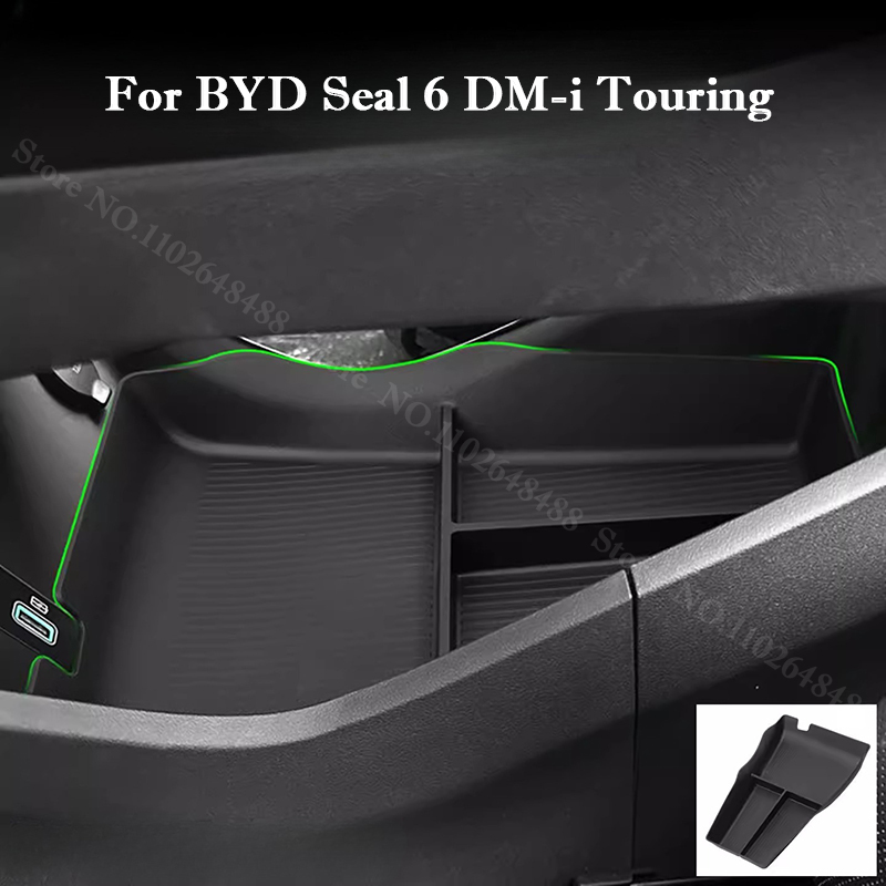 For BYD Seal 6 DM-i Touring Central Control Lower Storage Box Wireless Charging Silicone Pad Armrest Organizer Box Accessories