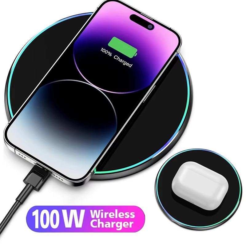 New Wireless Charger For iPhone 17 16 15 14 13 Pro Max Induction Fast Charging Pad Dock Station For Samsung S24 Xiaomi Huawei