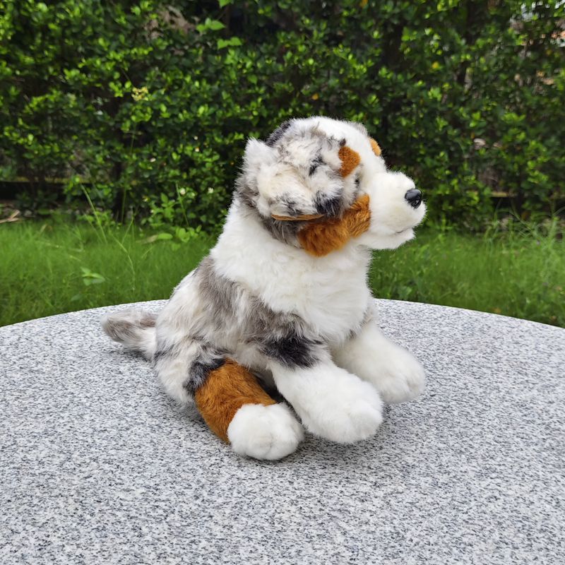 Realistic Australian Shepherd Dog Plush Toy Cute Shepherd Dog Doll Simulation Stuffed Doll Kawaii Toy Gifts