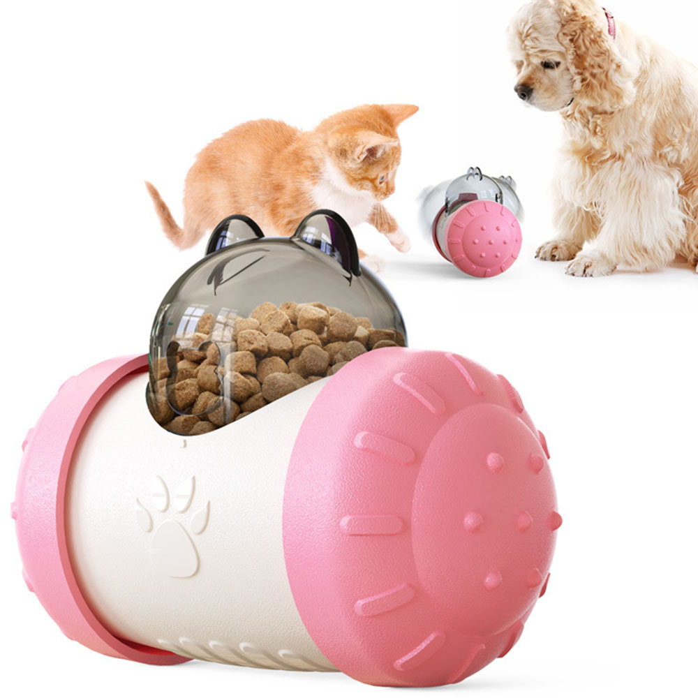 Dog Puzzle Feeder Ball Wobble Treat Dispenser Toy - Interactive Self-Playing Chew Ball for Puppies & Small/Medium Dogs to Slow