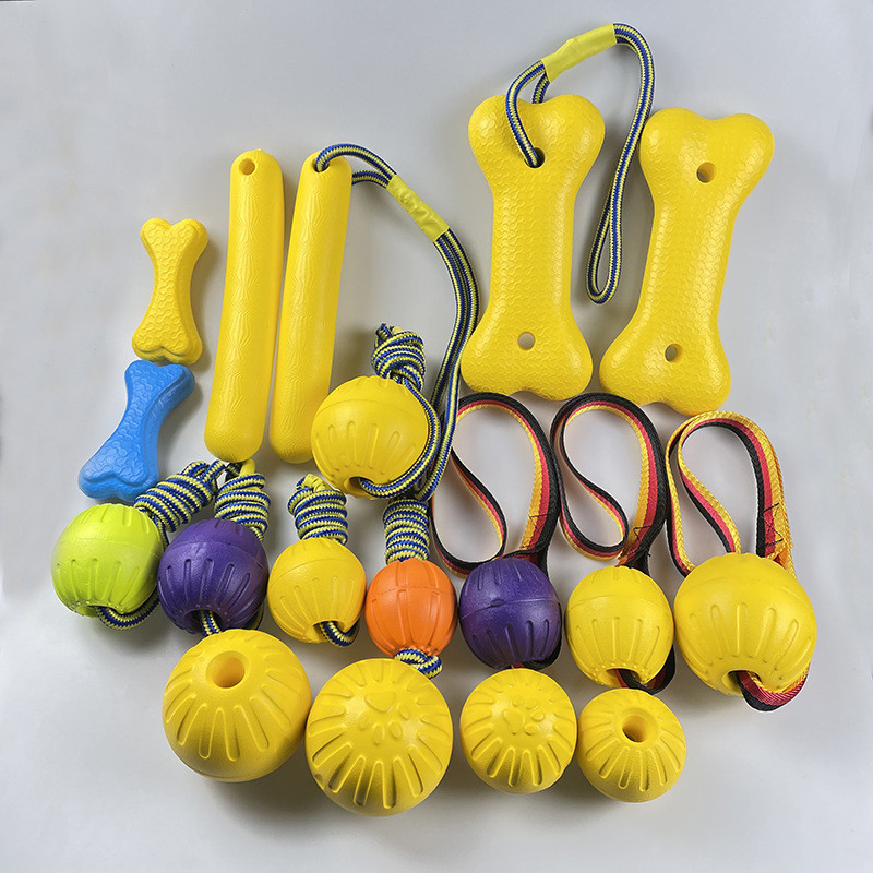 Training Pet Toy Dog Ball Bite Resistant EVA Foam Rubber Water Buoy Air Throwing Wearing Rope Elastic Ball Dogs Toys