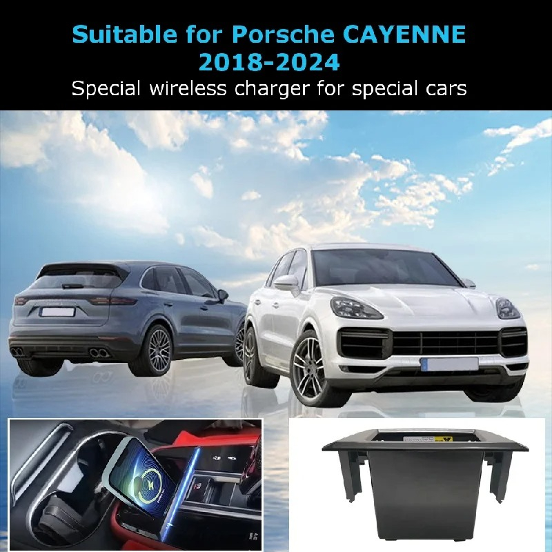 for Porsche Cayenne 2018-2024 2011-2017 Wireless Onboard Car Charging Pad Car Intelligent System Fast Chargers Phone Holder