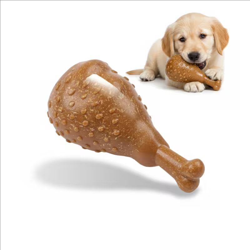 Chicken Leg Chew Toy for Small to Medium Dogs Bamboo Fiber Nylon Durable Long Lasting Dog Chew for Aggressive Chewers