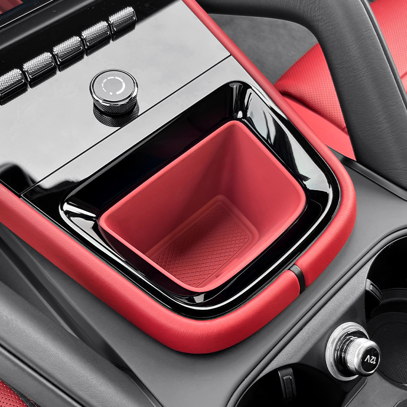For Porsche Cayenne 2024 2025 2026 Car Silicone Center Console Organizer Box Cup Holder Wireless Charging Pad Insert Accessories