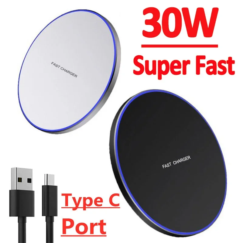 Wireless Phone Charger Base For iPhone 16 15 14 13 Pro XS Max Samsung S23/S22 Xiaomi Induction 30W Fast Wireless Charging Pad