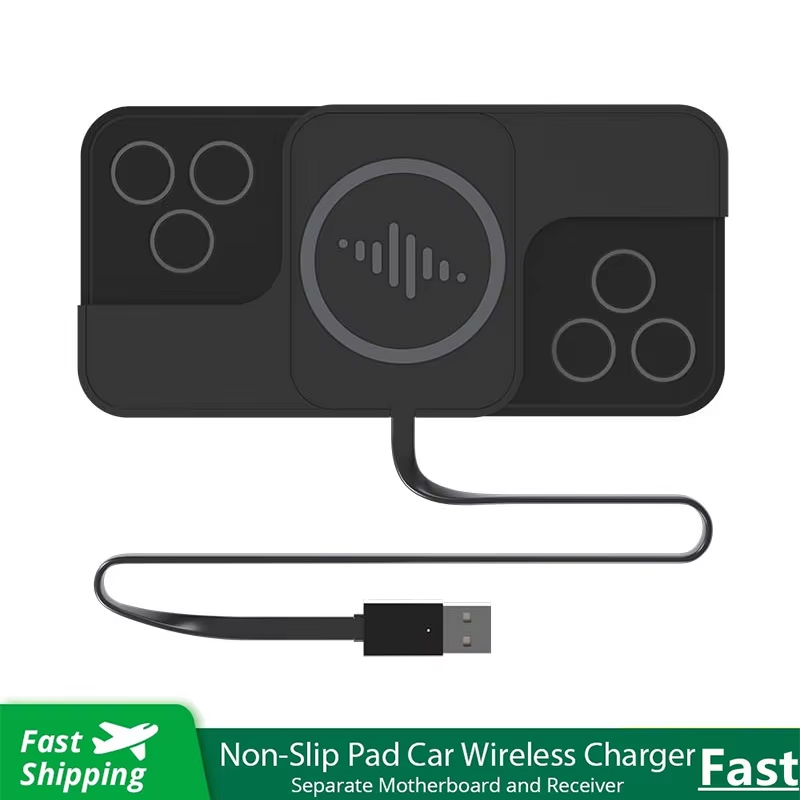 Fast Car Wireless Charger Pad for iPhone 17 16 14 13 12 Samsung Huawei AirPods Phone Non-slip Quick Car Wireless Charging Stand