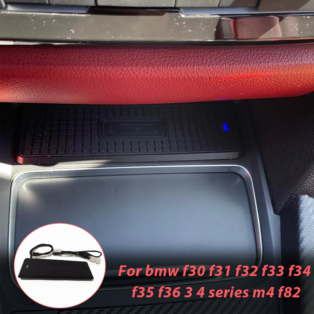 Fast Car charging pad For bmw 3 4 series GT F30 F31 F32 F33 F34 F35 F36 M4 F82 wireless charger tray panel 15W phone Holder