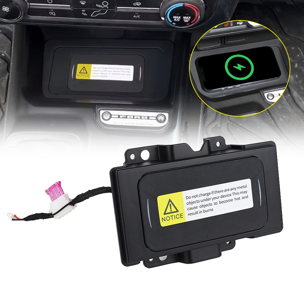 15W Charger Upgrade Console Intelligent Wireless Charging Pad for Ford Bronco 2021 2022 2023 2024 2/4-Door Accessories