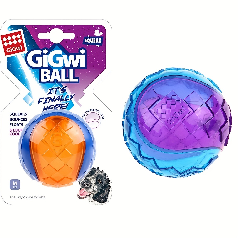 Unbreakable Rubber Dog Ball Toy - Exciting Squeaky Sound for Outdoor Adventures - Perfectly Sized for Small & Large Breed Pups