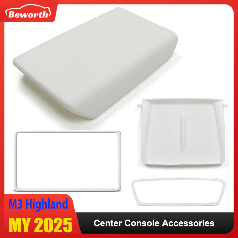 for Tesla Model 3 Y Juniper Highland 2025 2026 Control Armrest Pad Wireless Charging Mat Screen Rearview Mirror Protect Frame