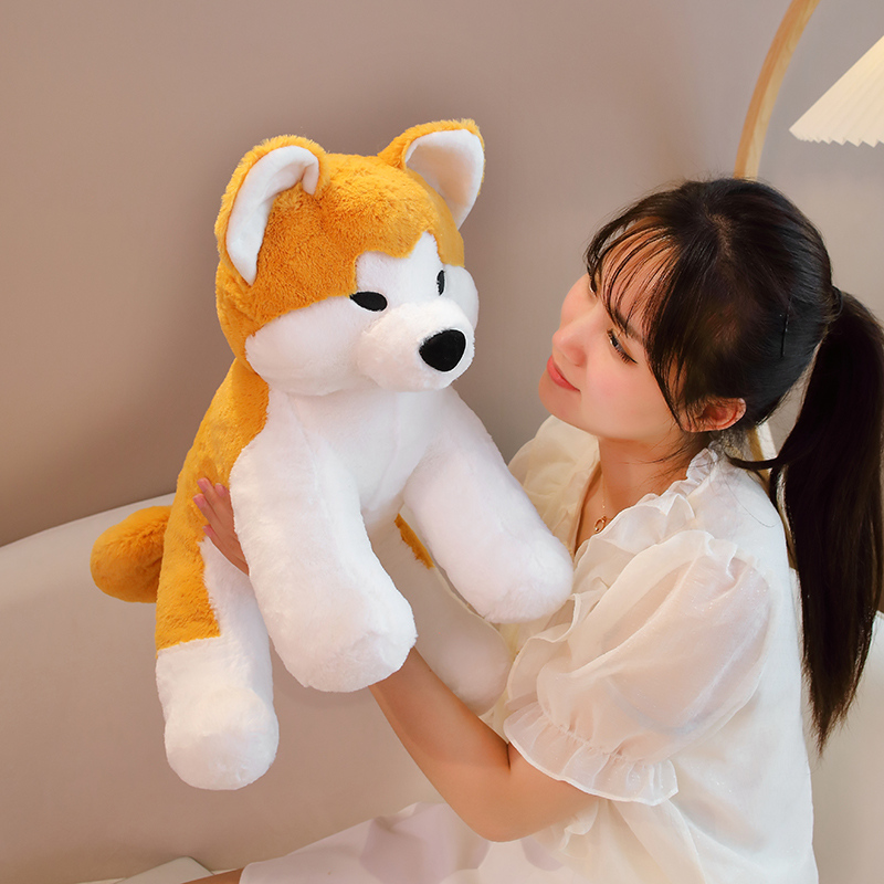 Lovely Cartoon Akita Dog Plush Toy Soft Shiba Inu Puppy Stuffed Animal Dolls Accompany Baby Sleeping Pillow For Girls Kids Gifts