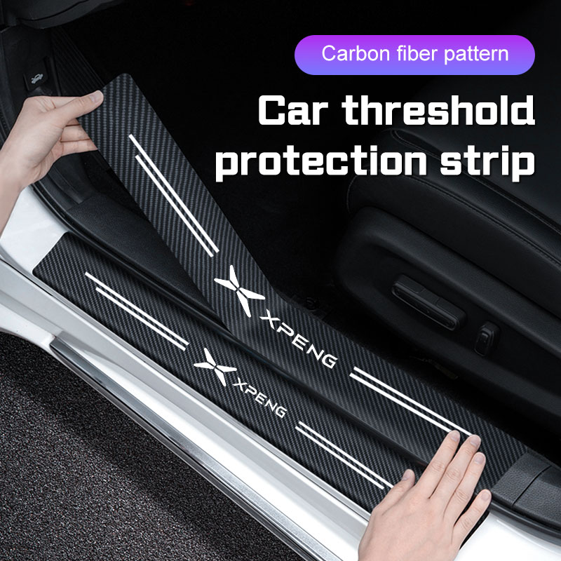 Car Door Sill Stickers Threshold Strip for Xpeng Xiaopeng G3 G3i G6 G9 N5 P5 P7 P7i X9 X2  Leather Carbon Fiber Anti Scratch Pad