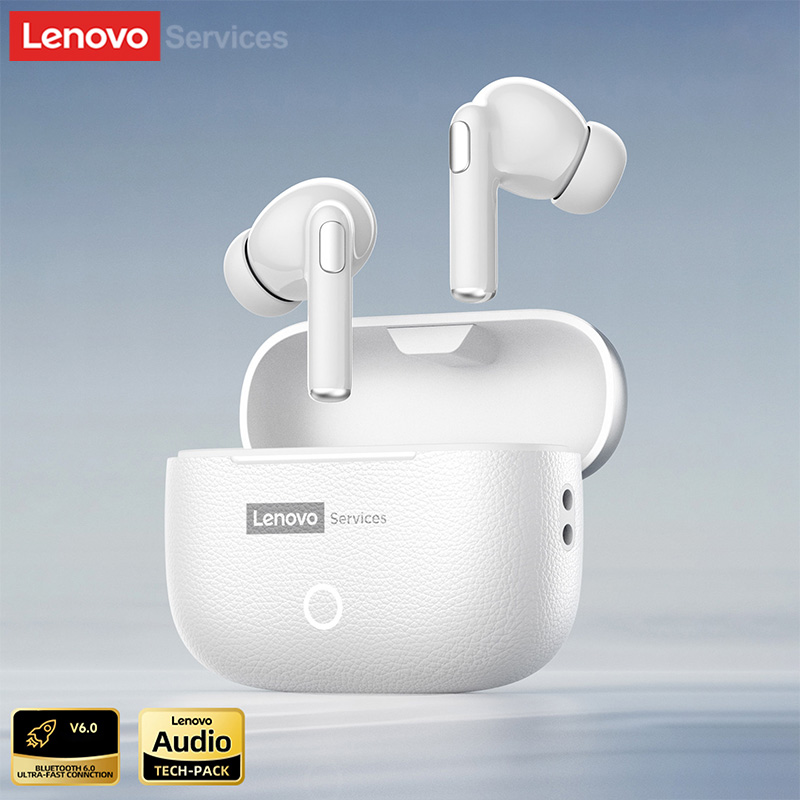Lenovo LE221 Bluetooth 6.0 Headphones Noise Reduction HD Call Wireless Earphones HiFi Music 24H Battery Leather Earbuds Choice