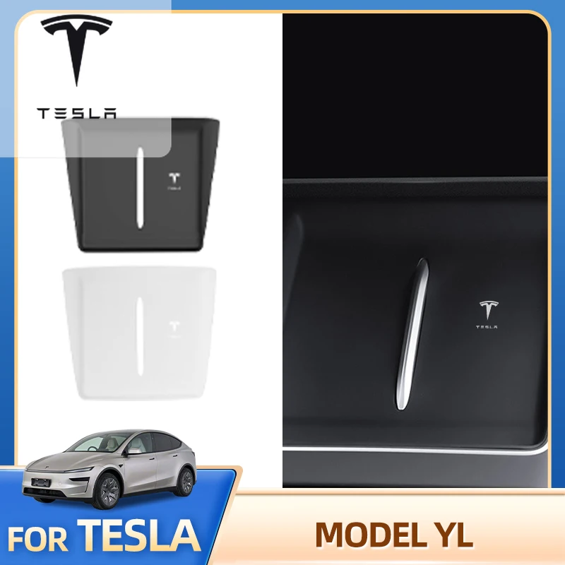 For Tesla Model YL Central Control 6-seate Wireless Charging Silicone Pad Car Storage Box Anti Slip  Car Sticker