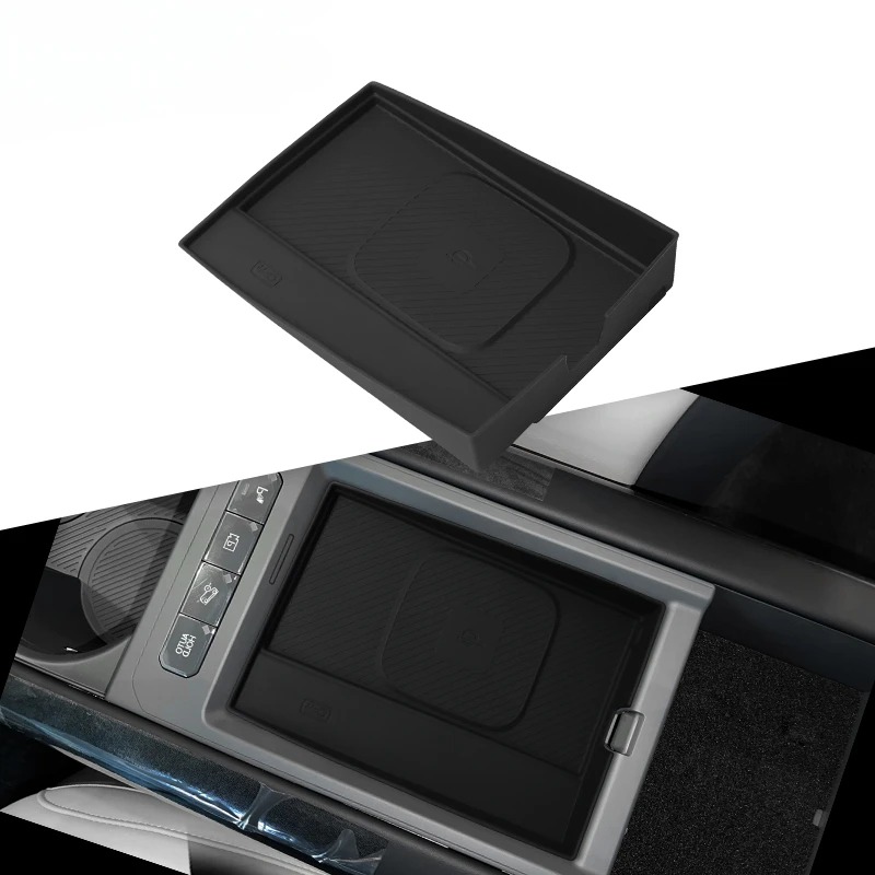 For Kia EV9 2024-2025 Silicone Center Console Wireless Charging Mat Non-Slip Protector Pad Anti-Scratch Car Interior Accessories