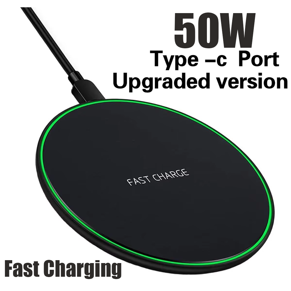 50W Wireless Charger For iPhone 14 15 16 17 Pro Xs Max Mini X Xr Induction Fast Charging Pad For Samsung S25 S26 s8 s9 s10 Note