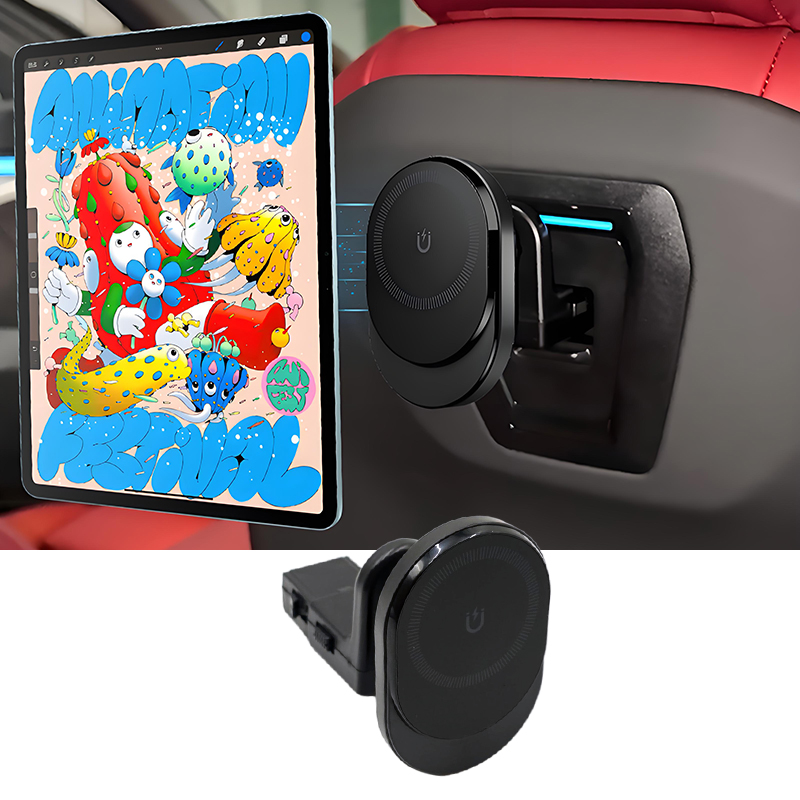 For BMW 5 Series i5 G60 X3 G45 2025 IX 15W Wireless Charger Car Rear Seat Magnetic Pad Phone Holder Video Stand Accessories Trim