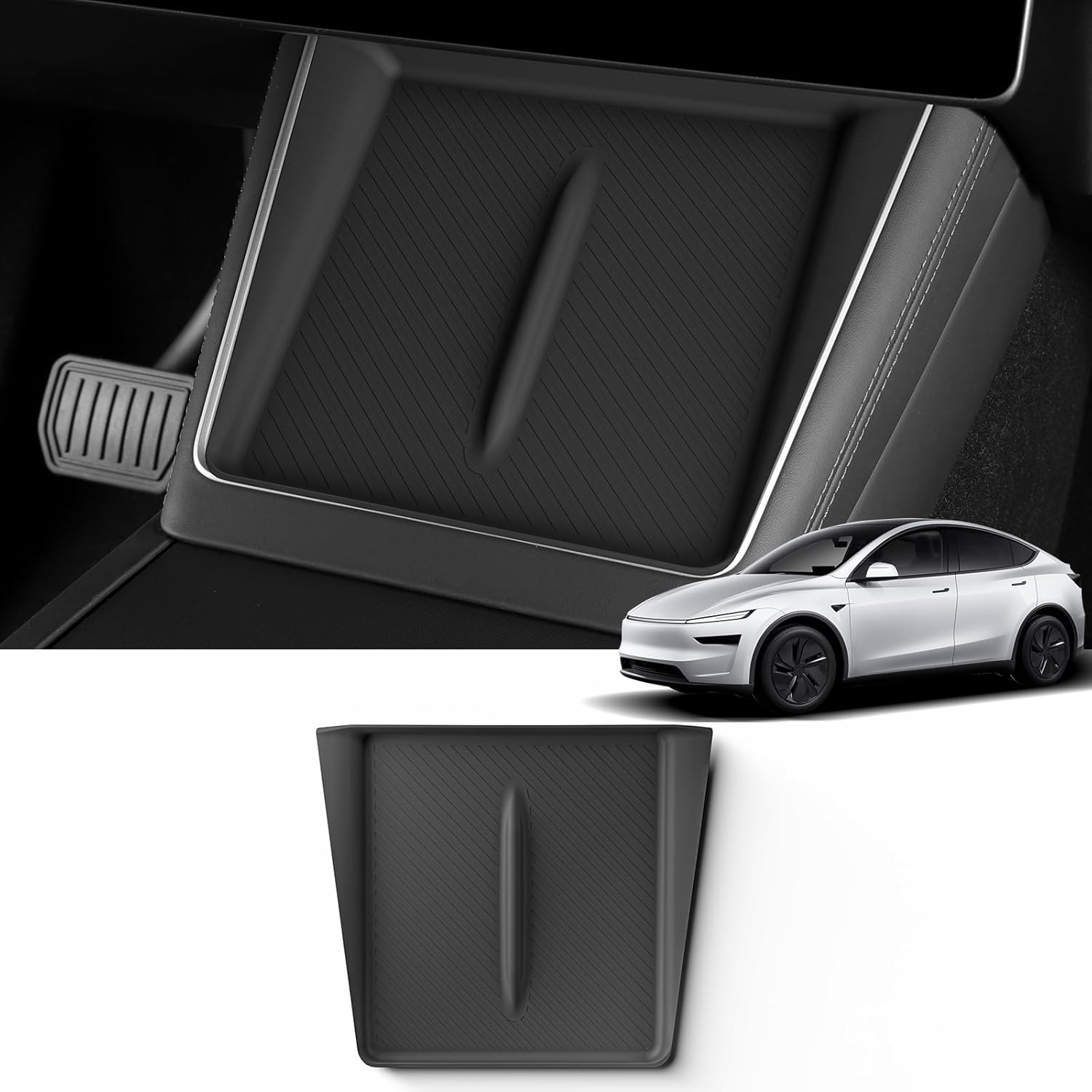 Premium Soft Silicone Anti Slip Wireless Charging Pad Mat For Tesla Model Y Juniper 2025 2026 Center Console Car Accessories