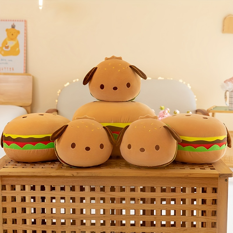 Burger dog Pillow Cushion-Fun Prank Gift,Cheeseburger Pillow,Plush Hamburger Plushie Pillow Toys Gift For Friends