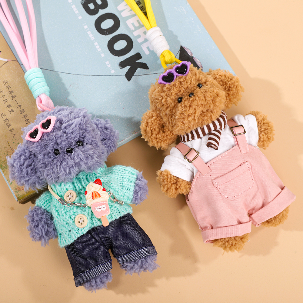 Handmade Chenille Stem Puppy Dog Keychain Value Bundle 2/4/6 Pack  Twist Doll Plush Toy Set  Cute Backpack Charm Desk Decor Stre